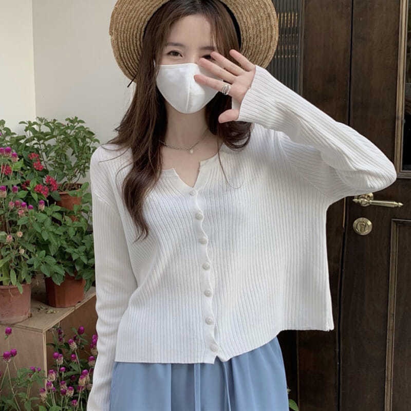 Áo cardigan Ngắn Tay Dài Bằng Lụa Lạnh Mỏng Chống Nắng Màu Đỏ Thời Trang Năm 2021 Cho Nữ