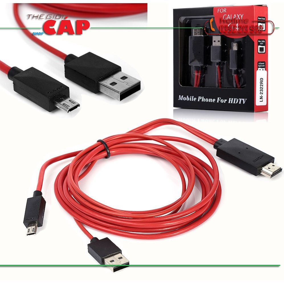 Cáp HDMI MHL HDTV đa năng cổng usb cho tất cả các dòng điện thoại lên tivi full Hd 4K