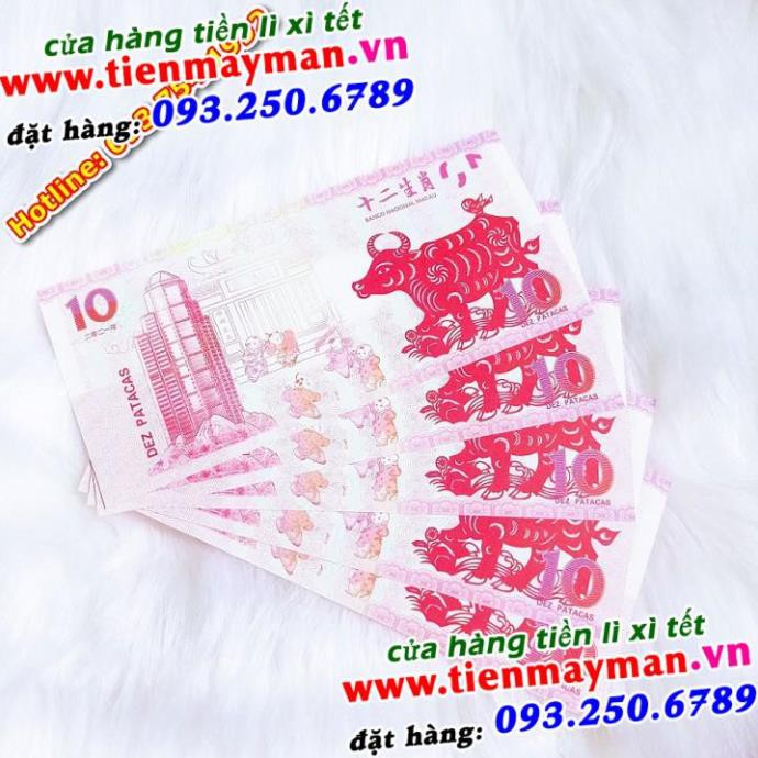 Tờ Tiền Hình Con Trâu Mệnh Giá 10 MaCao Lì Xì Tết 2021