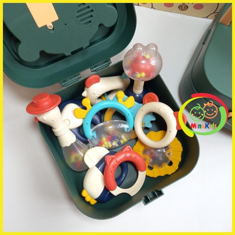 Bộ Xúc Xắc Gặm Nướu ToBé 10 Chi Tiết Hộp Gấu Phát Nhạc Có Đèn An Toàn Cho Bé XX24