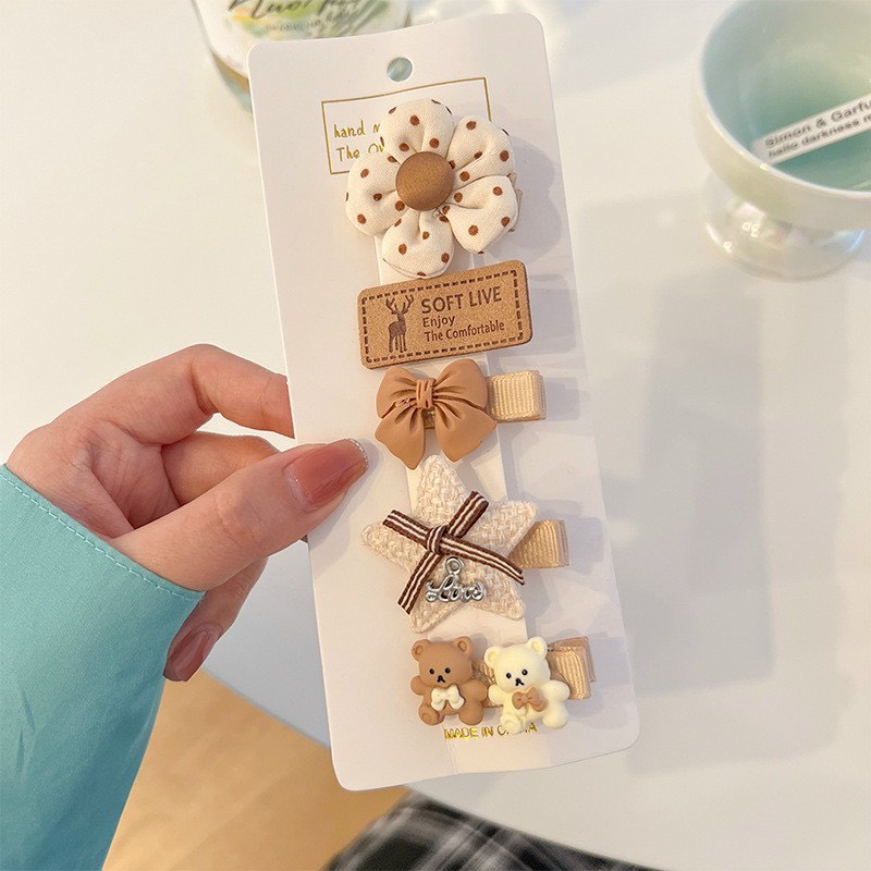 Set 5 kẹp tóc cho bé phong cách Hàn Quốc BQSHOP