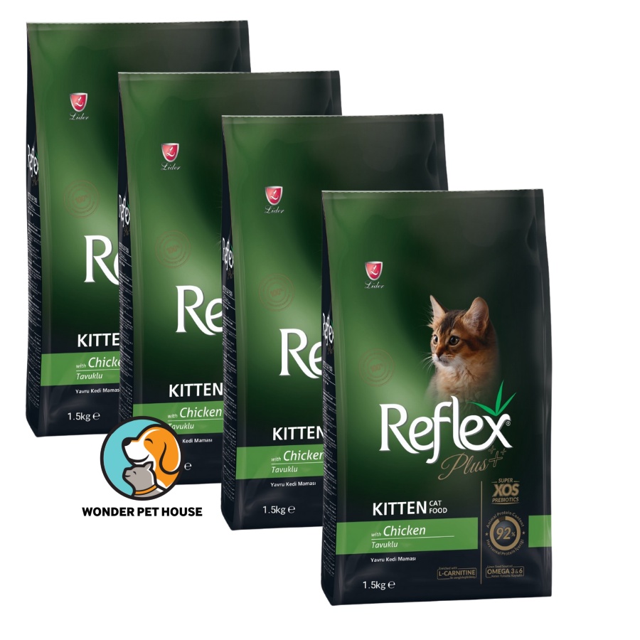 Hạt thức ăn khô Reflex Plus Kitten 1.5kg vị gà cao cấp với công thức cân bằng và hoàn chỉnh dành cho mèo con
