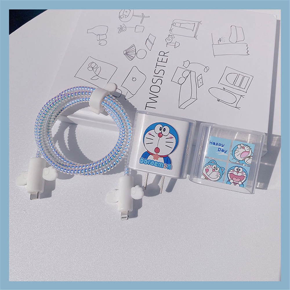 Bộ phụ kiện bảo vệ đầu dây cáp sạc màu trong suốt 18/20W