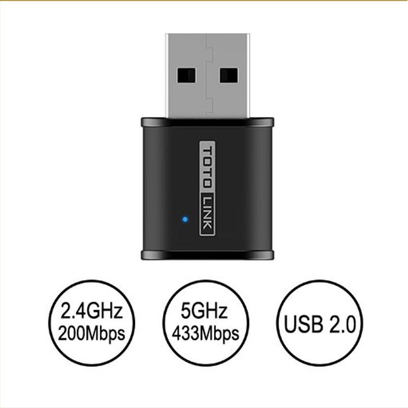 Bộ Usb Thu Sóng Wifi TOTOLINK N160USM N150USM 150Mb - Thu 5G A650USM 650Mb thu wifi cho máy tính pc, laptop - Chính hãng