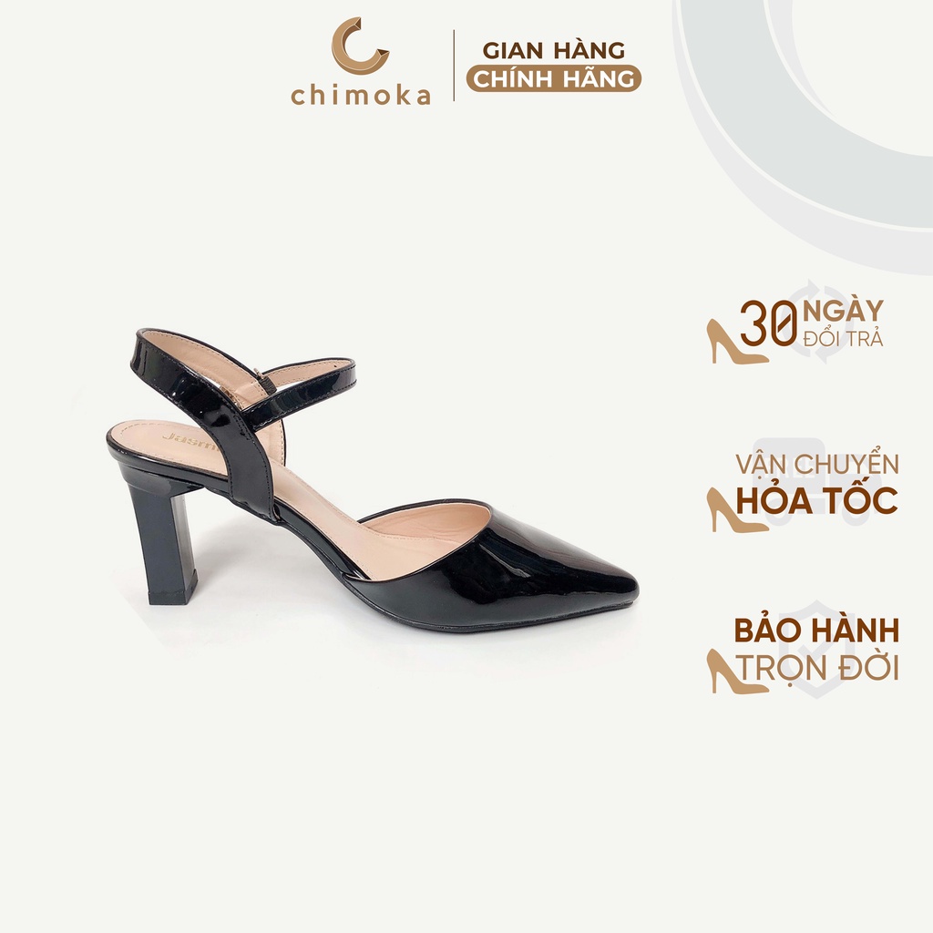 Sandal Nữ Cao Gót Cao Cấp CHIMOKA Gót Nhọn Cao 7 Phân Bít Mũi Nhọn Sang Trọng Thanh Lịch Ba Màu Đen Ghi Nâu 4806