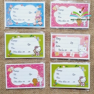 Nhãn vở học sinh ô lớn có decal 1 xấp dcht