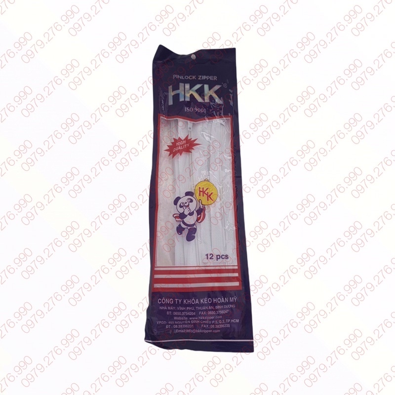 Dây khoá quần HKK nhãn xanh- 12 cái/1 túi