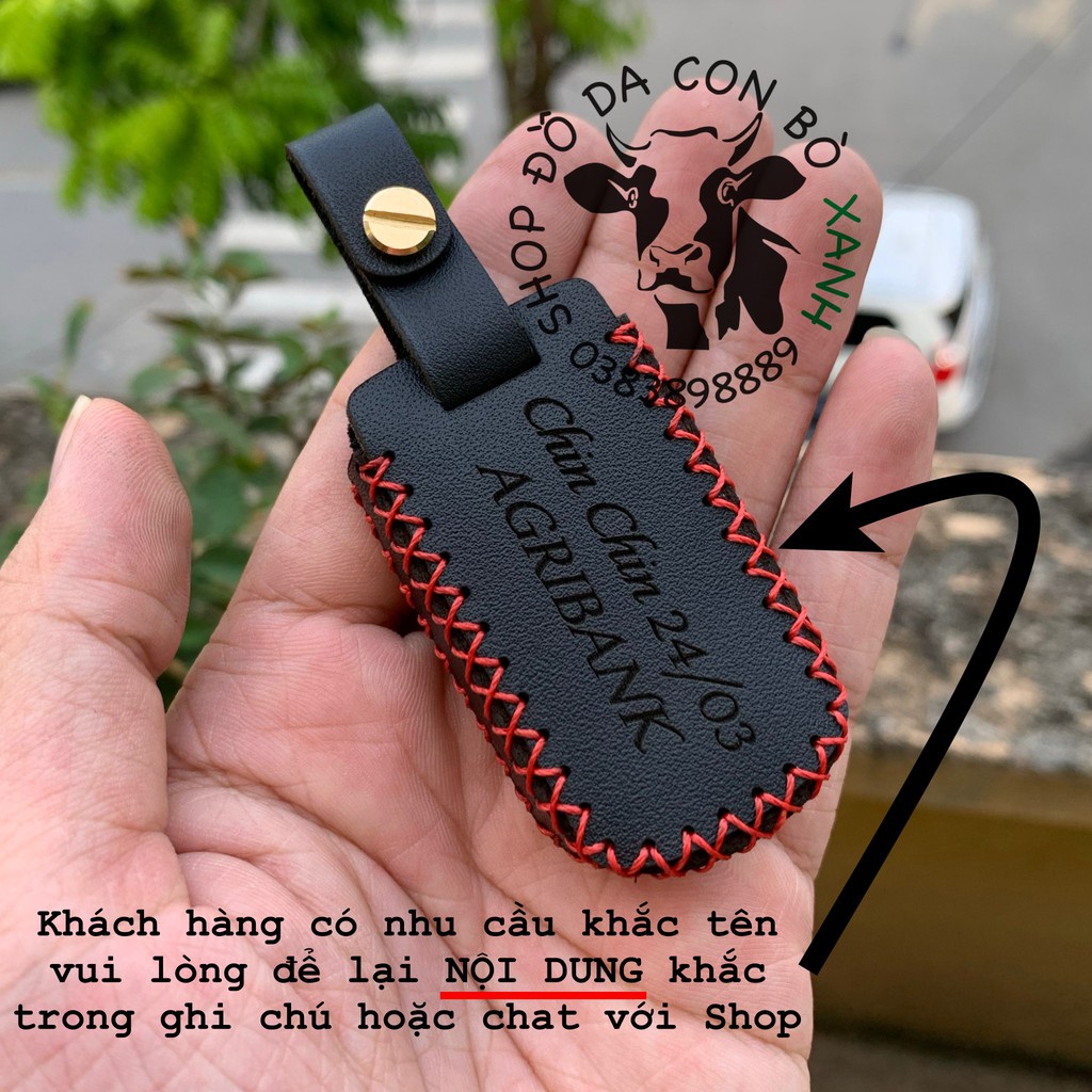 [Màu nâu bò] Bao Da Chìa Khóa Smartkey Yamaha NVX, Janus, Nozza Grande, FreeGo, Latte, Exciter 155 VVA handmade da thật