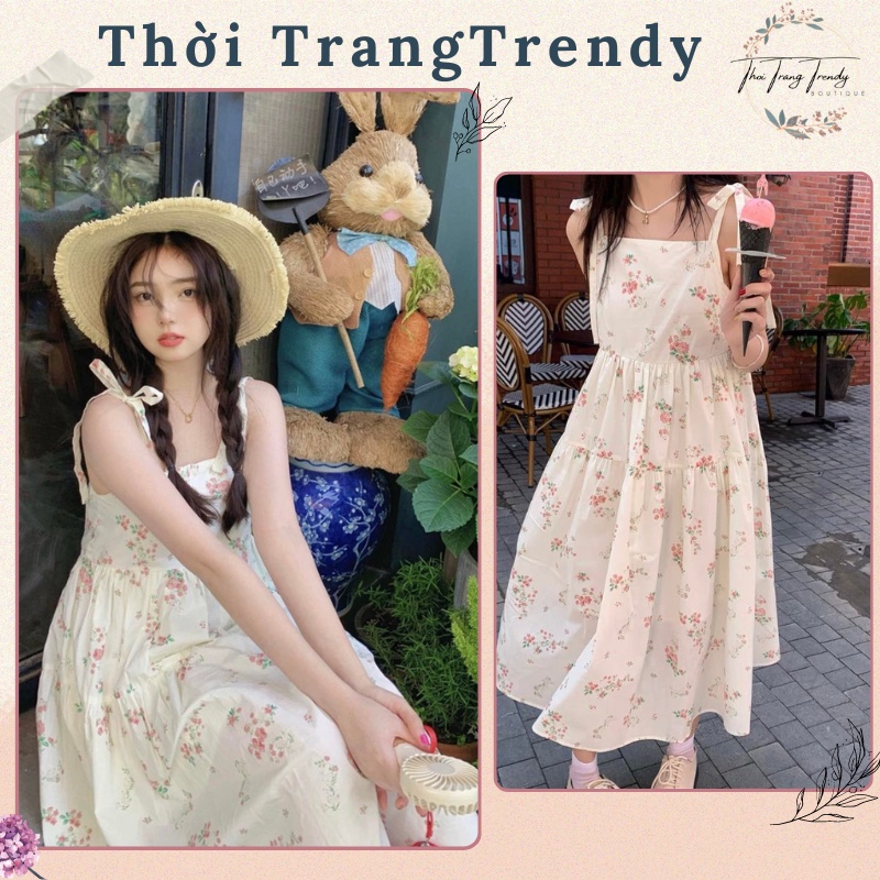 Váy Babydoll 2 Dây Họa Tiết Hoa Nhí Ullzang Mặc Đi Biển Đi Chơi Siêu Xinh DC-0054-Thời TrangTrendy