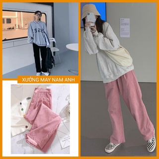 Quần Ống Rộng Nữ Ulzzang Chất Vải Nhung Tăm Xuất Hàn, Cạp Cao Khóa Trước Siêu Xinh