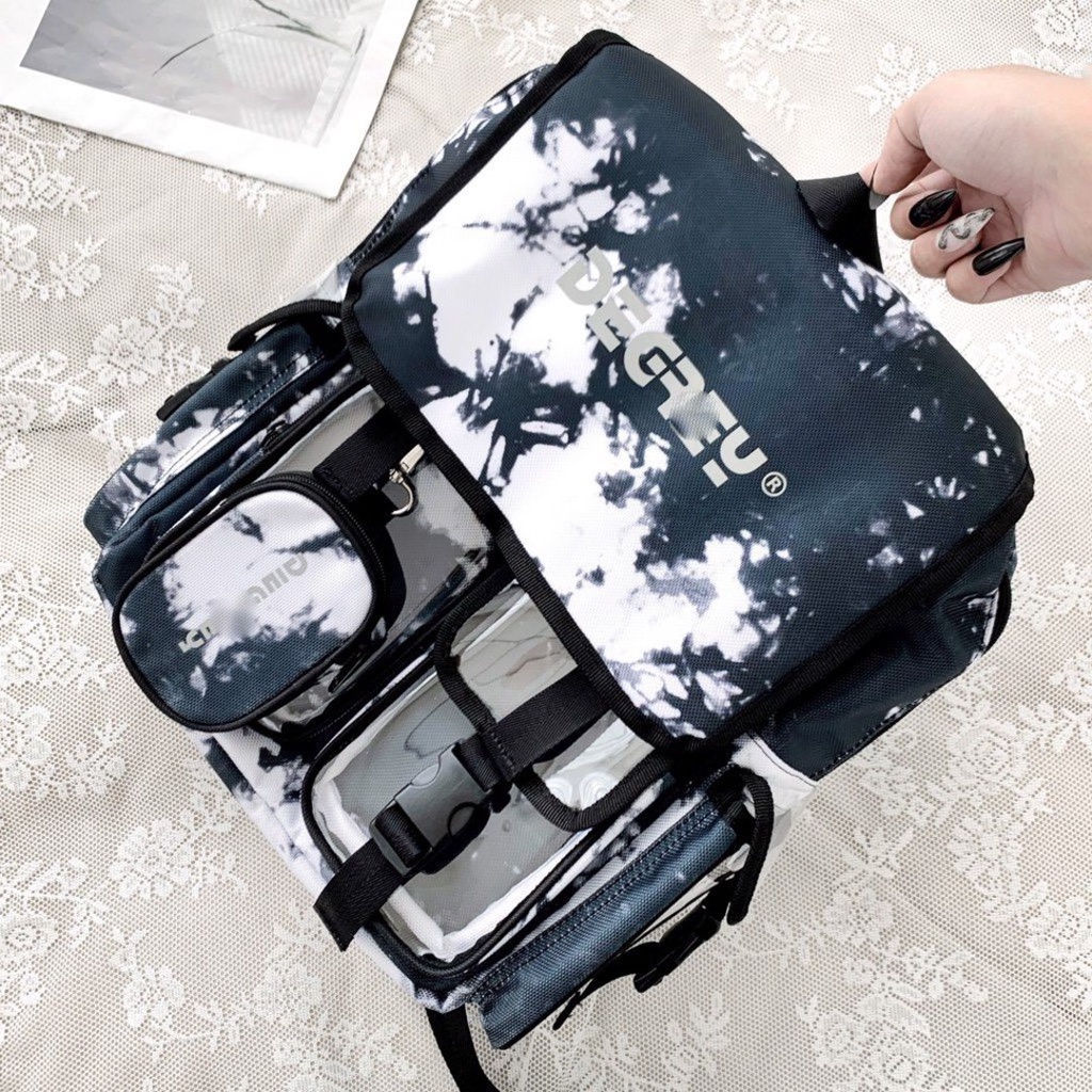 Balo De.grey Backpack Loang Đen - Balo Đi Học Nam Nữ Thời Trang Nhiều Ngăn Tiện Dụng Chống Thấm Nước Cao Cấp - Gin Store