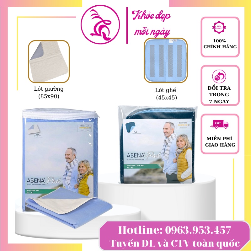 Tấm lót Abena Pad (45×45)(85×90)-300 lần sử dụng-chăm sóc lý tưởng dành cho người già, phụ nữ sau sinh, trẻ sơ sinh.