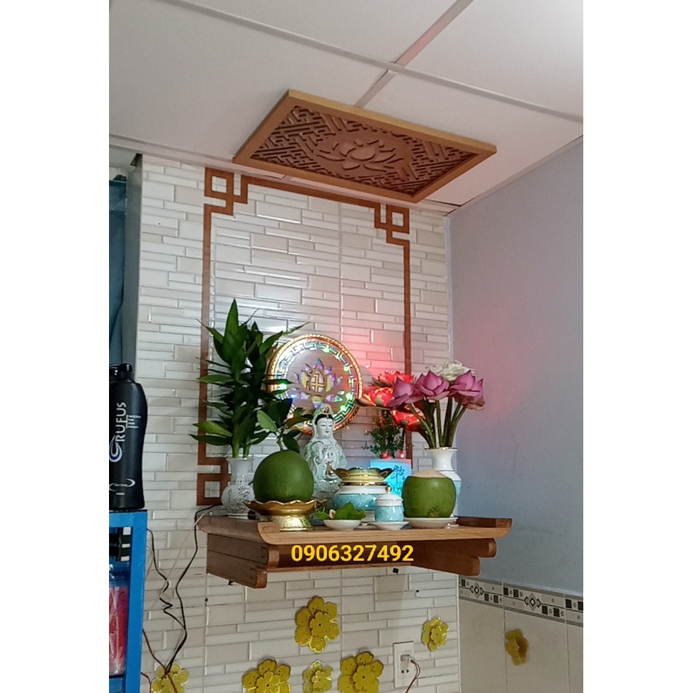 Tấm chống ám khói bàn thờ quan âm có hình hoa sen cực đẹp 40x60