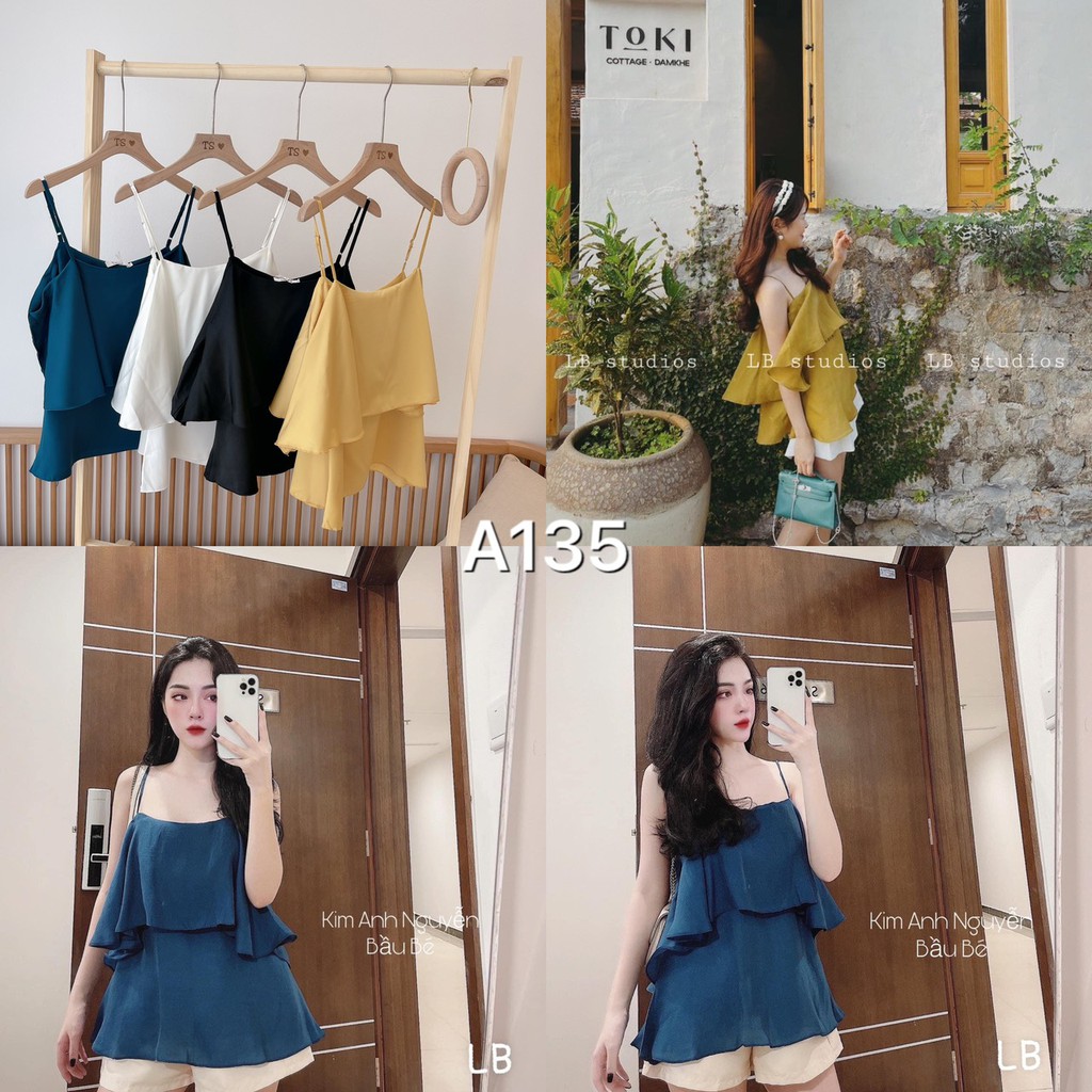 ÁO 2 DÂY NỮ LỤA BÈO 2 TẦNG TIỂU THƯ NHẸ MÁT A135