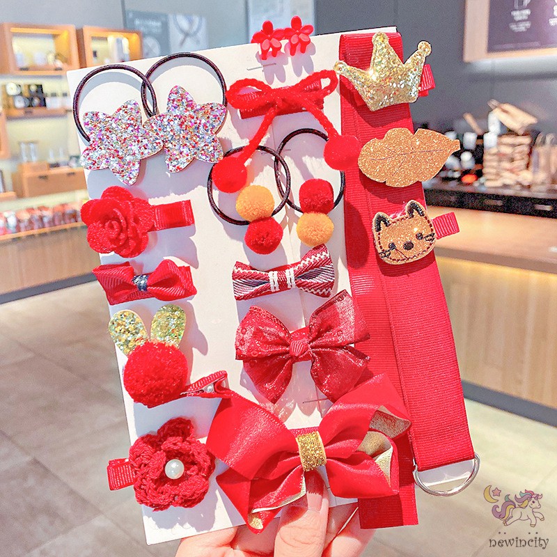 Set 18 Kẹp Tóc Xinh Xắn Phong Cách Hàn Quốc Thiết Kế Đa Dạng Cho Bé Gái