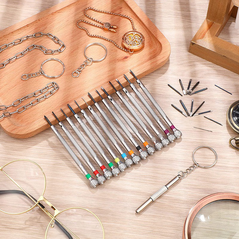 Bộ 13 Tua Vít 0.6-2.0 mm + 13 Lưỡi Thay Thế Cho Đồng Hồ Đeo Tay