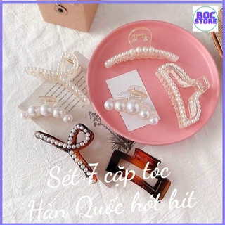 Set 7 cặp tóc ngọc trai nhân tạo phong cách Hàn Quốc đủ mẫu