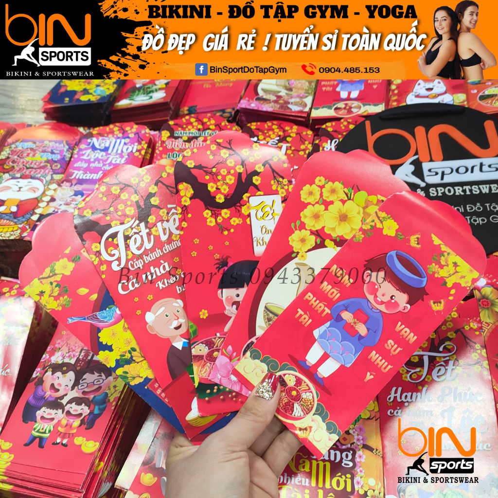 CHỌN MẪU Sỉ 10 Bao Lì Xì Tết Tân Sửu 2021 Tổng Hợp Đủ Mẫu-Tặng Kèm Túi Đựng Bin Sports BLX002