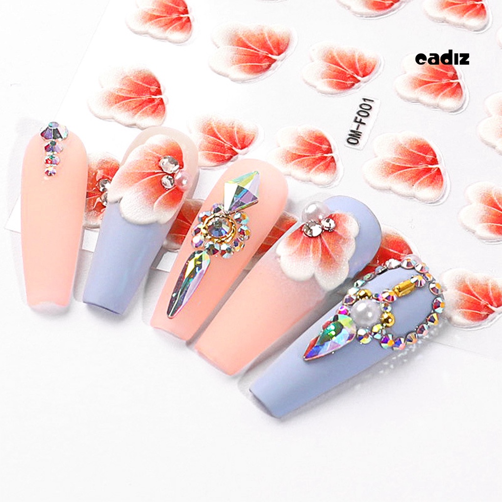 Miếng Dán Trang Trí Móng Tay Hình Hoa 5D DIY