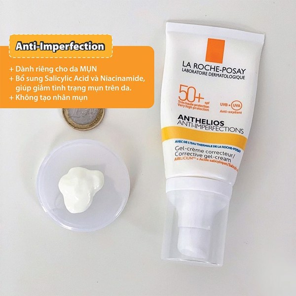 LA ROCHE-POSAY Kem Chống Nắng Cho Da Dầu Mụn Anthelios Anti-Imperfection SPF50+ Facial Sunscreen 50ml