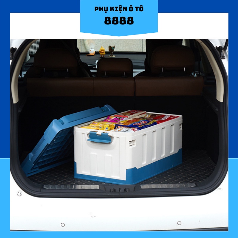 Thùng Nhựa Phụ Kiện Ô Tô 8888 Gấp Gọn 40L Màu Xanh Dương - Thùng Nhựa Gấp Gọn Đa Năng Trên Ô Tô - Phụ Kiện Ô Tô 8888