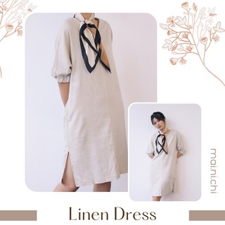 Váy Linen Dress Suông Dáng Dài Qua Gối Chữ A Thiết Kế Form Xuông Rộng_mai.ni.chi