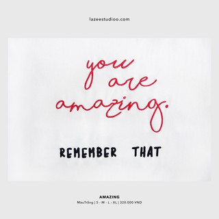 Áo thun - AMAZING | LAZEE STUDIOO | Trắng - Đen | Form Regular