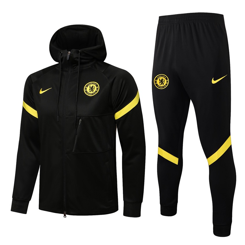 Áo Khoác Bóng Đá Tay Dài Có Khóa Kéo Màu Đen 21/22 Size S-XXL 74yV Cho Nam