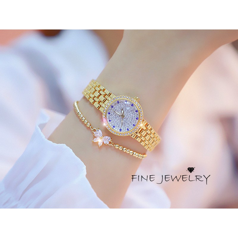 Đồng hồ nữ LUXURY 8833 Đính Đá Sang Trọng - Tặng Kèm Pin ĐH Dự Phòng