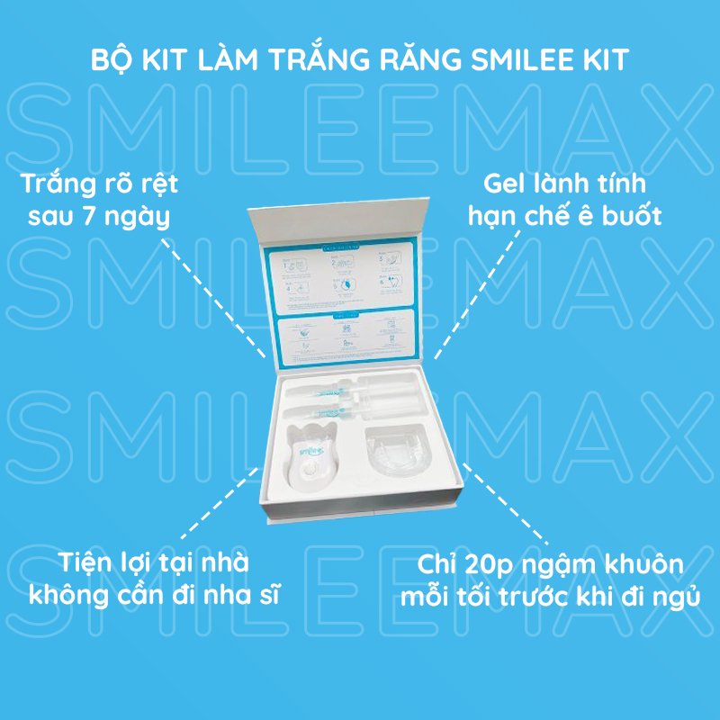 Combo 2 bộ kit tẩy trắng răng tại nhà an toàn tiện lợi Smilee Max