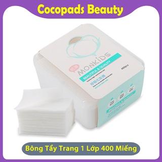 (Giá sỉ) Bông Tẩy Trang Monkids Hộp 400 Miếng Mỏng