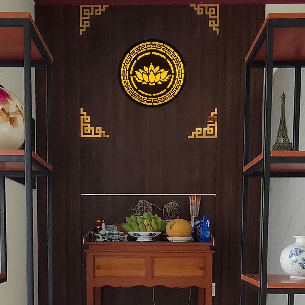 Đèn thờ hào quang CNC hoa sen giá gốc tại xưởng