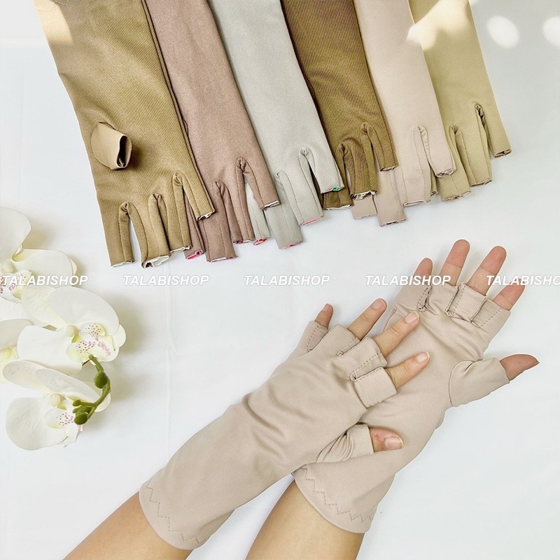 Găng tay chống nắng Bít ngón và Hở ngón thun lạnh co giãn 4 chiều Talabishop, bao tay chống tia UV, bền đẹp nhiều màu