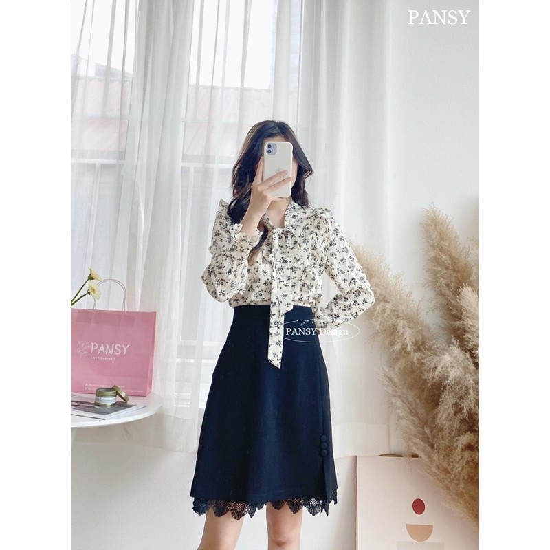 Chân váy chữ a gấu ren trẻ trung, chân váy công sở đẹp | BigBuy360 - bigbuy360.vn