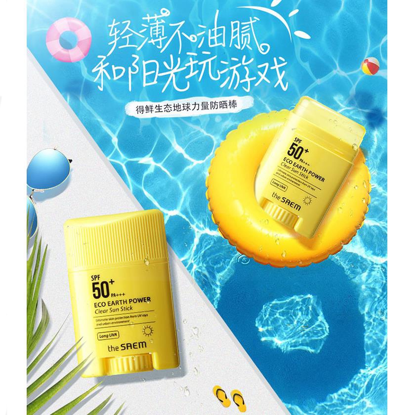 Kem chống nắng The Saem Eco Earth Clear Sun Stick 16g SPF50 + PA ++++