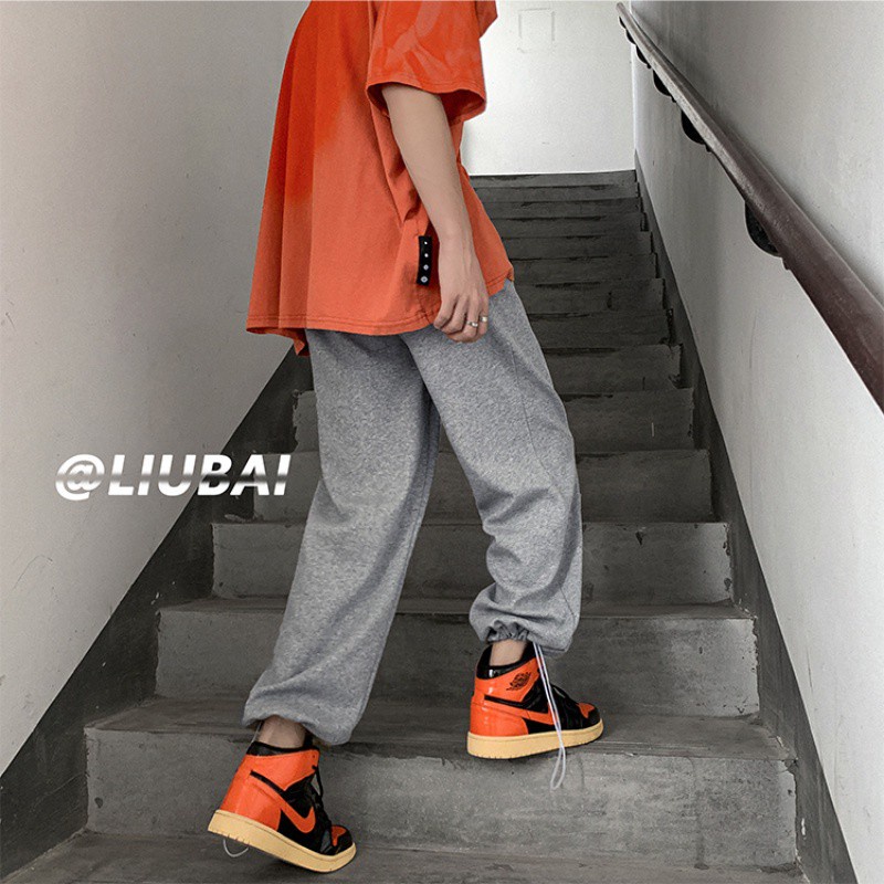 Quần dài thể thao ống rộng phong cách Hàn Quốc thời trang mùa hè năng động cho nam