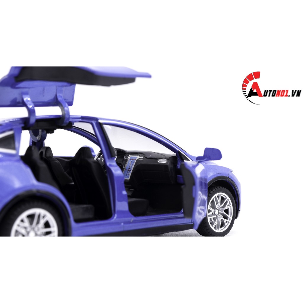 MÔ HÌNH XE TESLA X90 BLUE 1:32 HUAYI ALLOY 7649