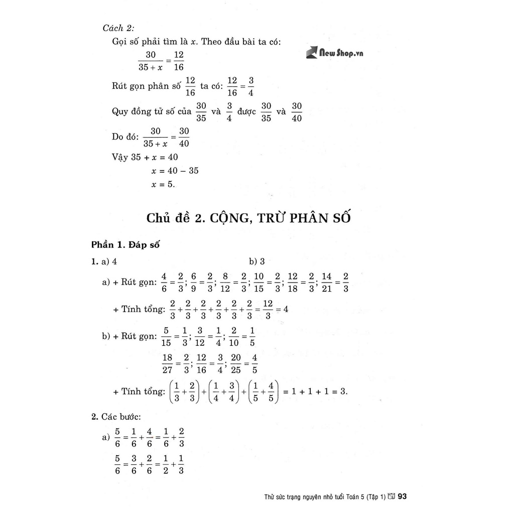 Sách Tham Khảo - Thử Sức Trạng Nguyên Nhỏ Tuổi Môn Toán Lớp 5 Tập Một