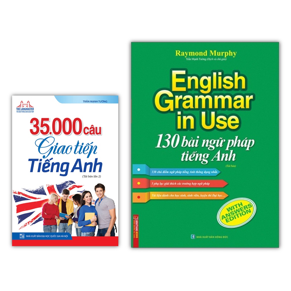 Sách - Combo 2 cuốn 35000 câu giao tiếp ta + 130 bài ngữ pháp ta (màu)