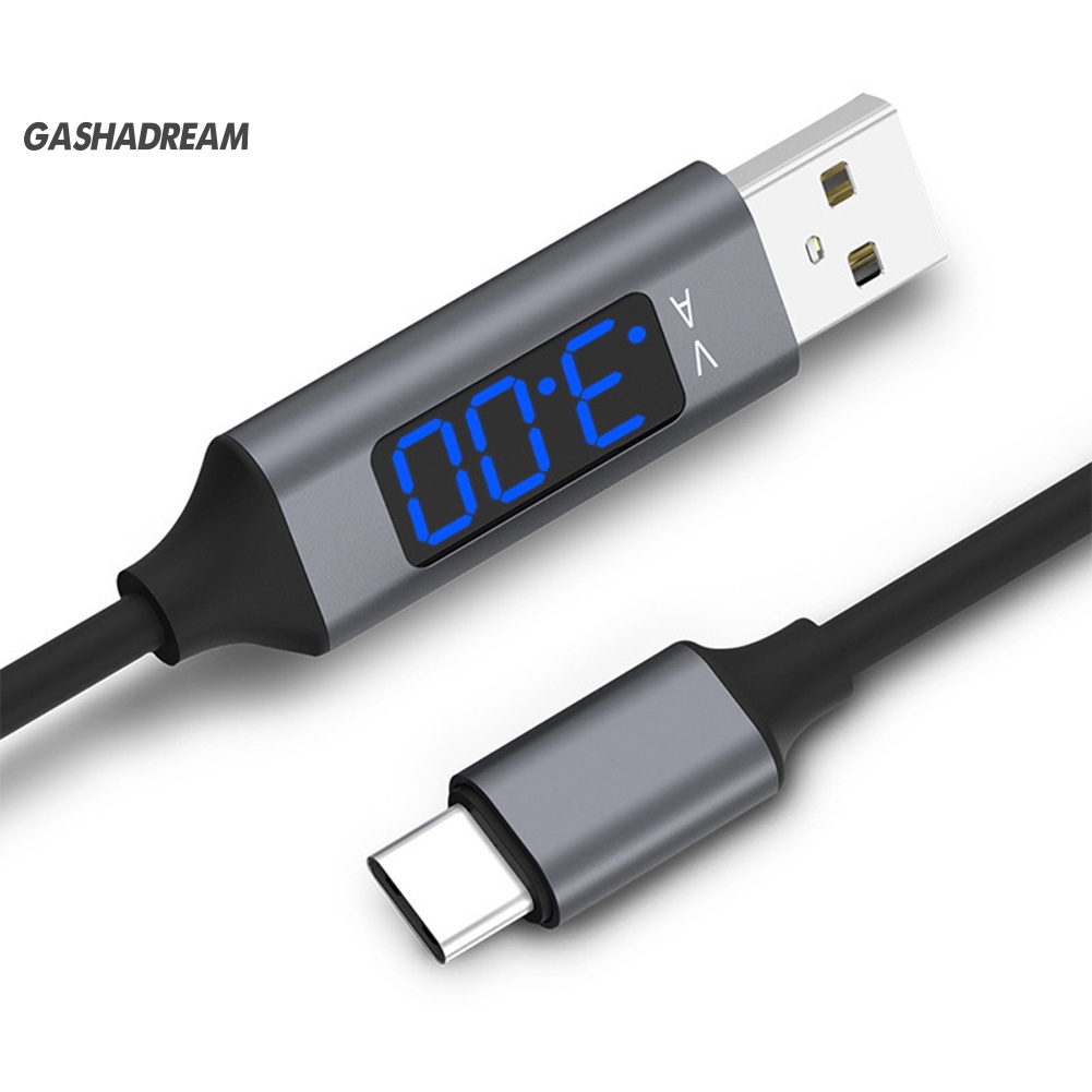 Dây Cáp Sạc Nhanh 3.1a Có Màn Hình Led Hiển Thị Cho Android Iphone Type-C