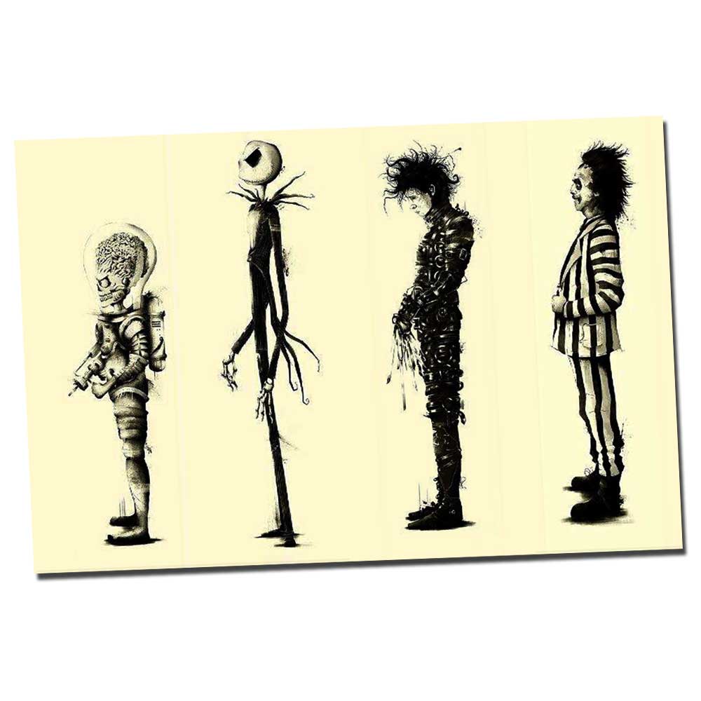 Tim Burton Phim Cánh Cứng Nước ép Edward Scissorhands Phim retro vintage Poster In Hình Ảnh Tuyệt Vờ
