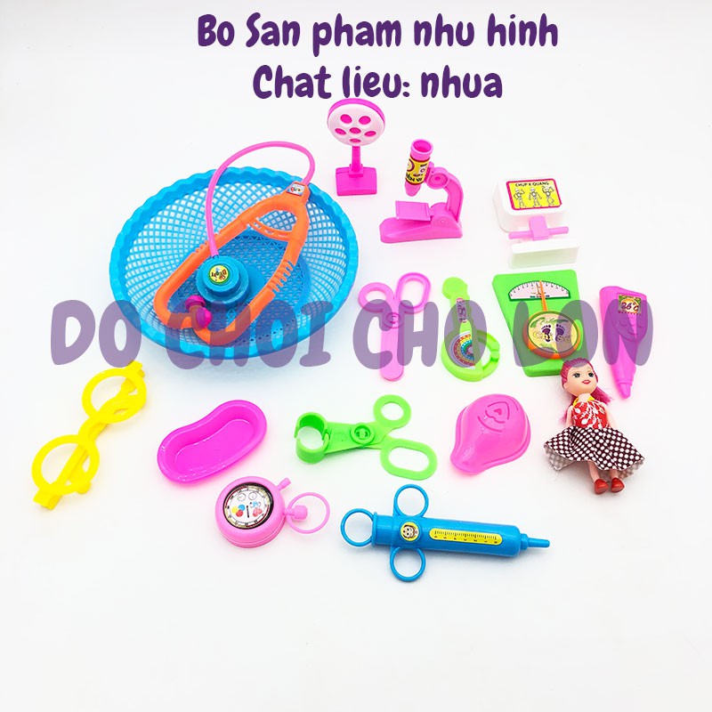 Đồ chơi rổ bé tập làm bác sĩ 15 món bằng nhựa 6868
