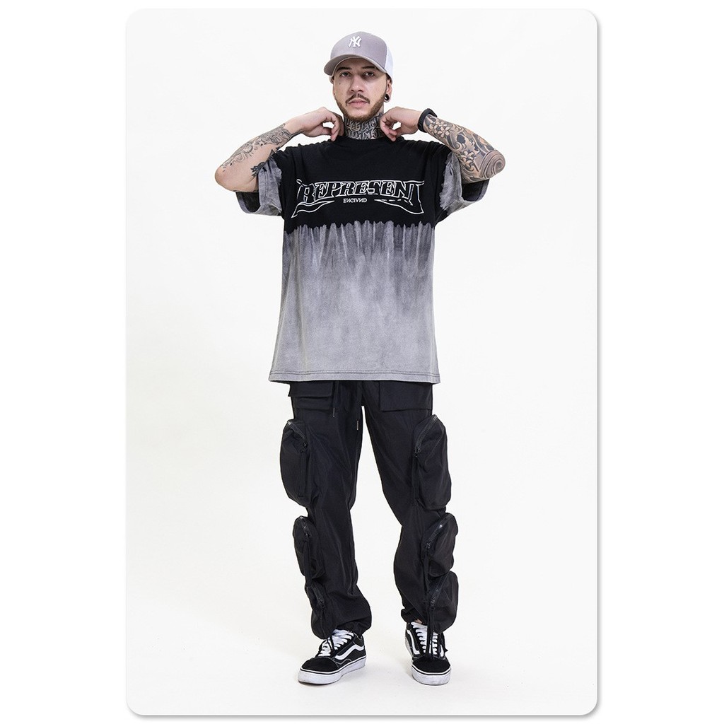 Áo Thun Nam Nữ Cao Cấp, Áo Phông Dáng Rộng Loang In Hình Phong Cách Hàn Quốc REPRESENT by 8IGHTY STUDIO 2021 | BigBuy360 - bigbuy360.vn