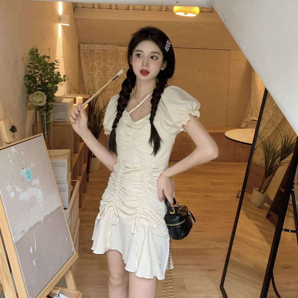 Đầm Ngắn Tay Lưng Cao Cỡ Lớn Phong Cách Mùa Hè Mới