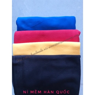 Combo vải nỉ mềm hàn quốc, lốc 30 màu nỉ cứng 30x30 cm, bông gòn