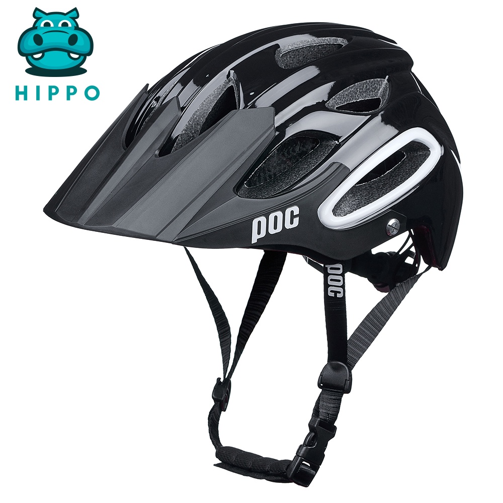 Mũ bảo hiểm xe đạp thể thao chuyên nghiệp Poc 07 siêu nhẹ màu đen bóng - HIPPO HELMET