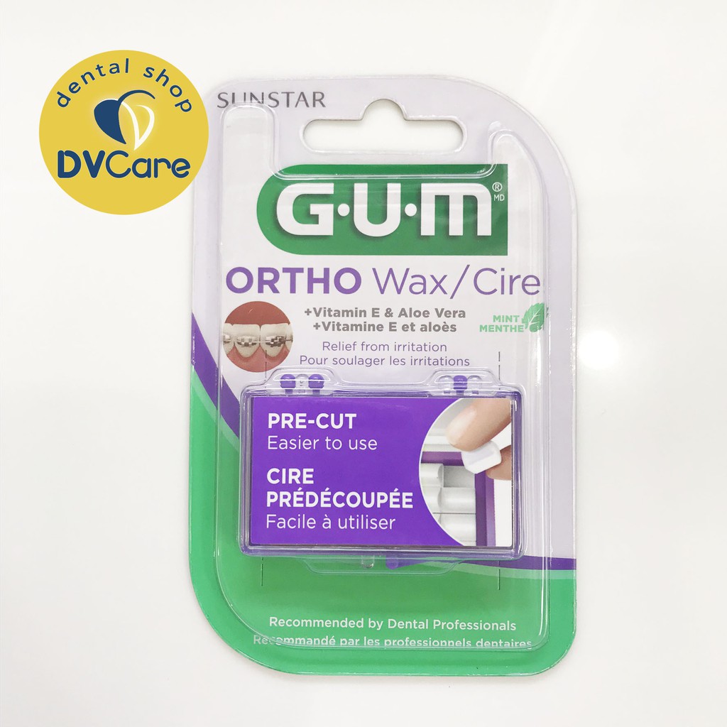 Sáp nha khoa, sáp giảm đau chỉnh nha niềng răng - GUM ORTHO WAX PRECUT [dvcareshop]