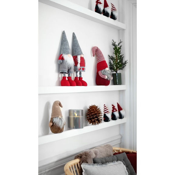 Thần lùn giáng sinh | JYSK Bond | polyester/cát | xám/đỏ/trắng | DK7xH15cm