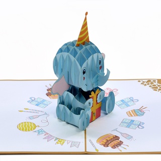 Nhiều mẫu - thiệp 3d con voi sinh nhật, voi bóng bay, thiệp nổi 3d handmade pop-up card, thiệp nổi hmg, quà tặng độc đáo