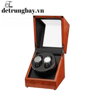Hộp đựng đồng hồ cơ 2 xoay vỏ gỗ